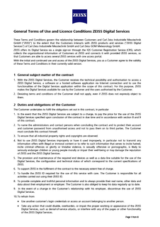 Esikatsele kuvaa General Terms of Use and Licence Conditions ZEISS Digital Services