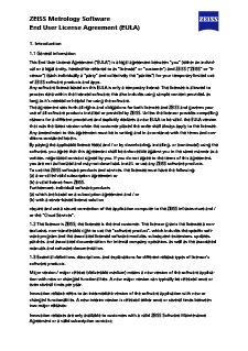 Esikatsele kuvaa ZEISS Metrology Software End User License Agreement (EULA)