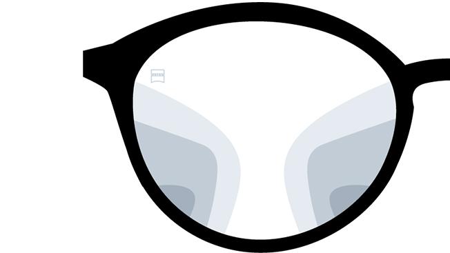 Kuva ZEISS Progressive Precision Pure -linsseistä. Kuva näyttää linssien läpi avautuvan näkymän.