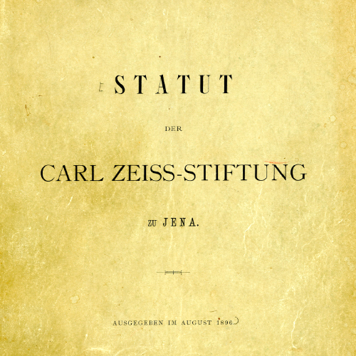 Kuva Carl Zeiss -säätiön perussäännöstä. 
