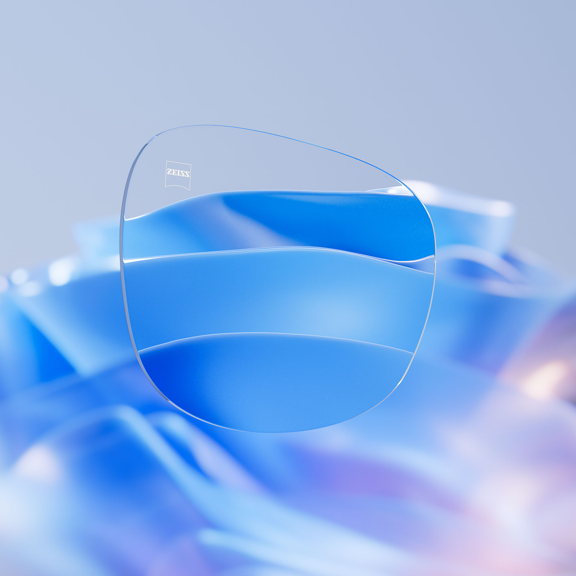 Perinteisiä silmälaseja käyttävä henkilö kiireisellä kadulla kuvassa, jossa on monivalotuselementtejä. 